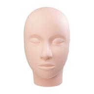 lashview lash mannequin head: ideal practice training head for makeup artists, lash extensions, and cosmetology – soft-touch rubber, easy to clean with skincare essential oil logo