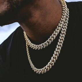 img 1 attached to 💎 JLCCKJJS Cuban Link Chain - 15mm Big Boy Jewelry for Men and Women, Christmas Hip Hop Necklace with Bling Rhinestones - 18 20 22 24 Inch - Rapper Lovers Fashion Accessory