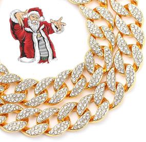 img 3 attached to 💎 JLCCKJJS Cuban Link Chain - 15mm Big Boy Jewelry for Men and Women, Christmas Hip Hop Necklace with Bling Rhinestones - 18 20 22 24 Inch - Rapper Lovers Fashion Accessory