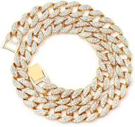 💎 jlcckjjs cuban link chain - 15mm big boy jewelry for men and women, christmas hip hop necklace with bling rhinestones - 18 20 22 24 inch - rapper lovers fashion accessory logo