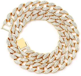 img 4 attached to 💎 JLCCKJJS Cuban Link Chain - 15mm Big Boy Jewelry for Men and Women, Christmas Hip Hop Necklace with Bling Rhinestones - 18 20 22 24 Inch - Rapper Lovers Fashion Accessory