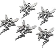 60pcs silver fairy charms pendants by housweety - 21x15mm logo