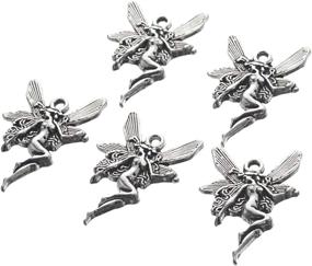 img 3 attached to 60pcs Silver Fairy Charms Pendants by Housweety - 21x15mm