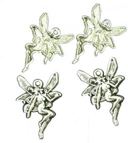 img 1 attached to 60pcs Silver Fairy Charms Pendants by Housweety - 21x15mm