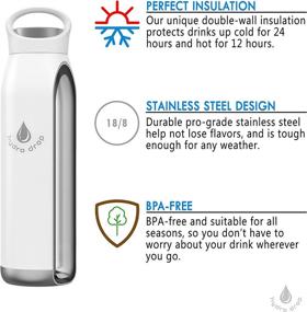 img 3 attached to 🥤 Hydro Drop 650ml Thermal Bottle - Double Vacuum Insulated Stainless Steel - Versatile Outdoor and Indoor Usage (Red) - Ideal for Hiking, Camping, Snowboarding, Skiing, Biking