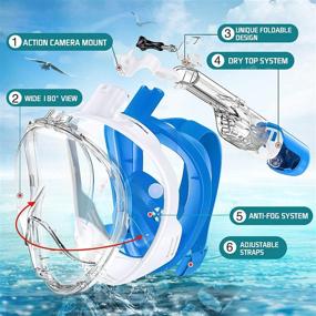 img 3 attached to Greatever Snorkel Mask: Explore the Underwater World with Foldable Panoramic View and Detachable Camera Mount for Adults & Kids