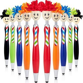 img 4 attached to 🧹 Mop Head Pen Screen Cleaner Stylus Pens - 10 Pack - 3-in-1 Stylus Pen Duster for Kids and Adults