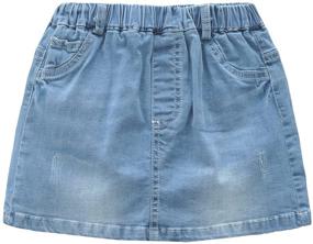 img 4 attached to 👧 GRANDWISH Girls' Solid Denim Skort in Sizes 2T-8T - Perfect for Stylish Comfort