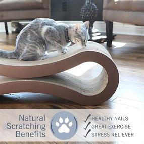 img 2 attached to 🐱 PetFusion Ultimate Cat Scratcher Lounge: Scratch, Play, & Perch in 3 Colors! Superior Cardboard & Construction, Outlasts Cheaper Alternatives with 1 Year Warranty