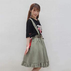 img 2 attached to 👗 Adorable Packitcute Green Suspender Skirt for Girls - Fashionable Lolita A-Line Pleated Skirts