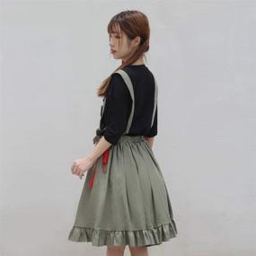 img 1 attached to 👗 Adorable Packitcute Green Suspender Skirt for Girls - Fashionable Lolita A-Line Pleated Skirts