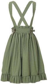 img 4 attached to 👗 Adorable Packitcute Green Suspender Skirt for Girls - Fashionable Lolita A-Line Pleated Skirts