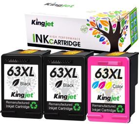 img 4 attached to 🖨️ Kingjet Remanufactured Ink Cartridge Replacement for HP 63XL 63 XL (2 Black & 1 Color), Compatible with Officejet 3830, 4650, 5255, 3831, 3832, Envy 4520, 4512, 4516, Deskjet 1112, 3630, 3634, 3639, 3632 Printer - Pack of 3