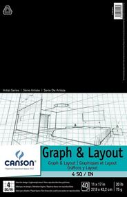 img 2 attached to Canson Foundation Series Graph and Layout Paper Pad - Non Reproducible Blue Grid, 20lb, 4x4 Grid, 11x17 Inch, 40 Sheets