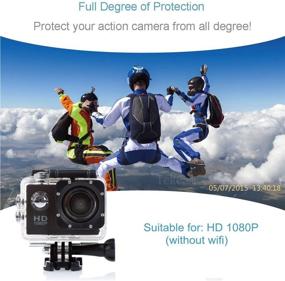 img 3 attached to 📸 Professional Waterproof Case for AKASO EK7000 EK5000/DBPOWER/Prymax 4K/COOAU/GeeKam/RUNME R2 Sport Action Camera with WiFi - TEKCAM
