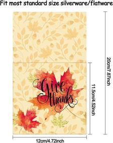 img 3 attached to 🍽️ 36-Piece Thanksgiving Utensil Cutlery Napkin Holders Set - Give Thanks Knife Forks Silverware Pouch Bags - Cutlery Wraps for Table Setting, Dinner Decorations Supplies, Autumn Fall Harvest Party Favors