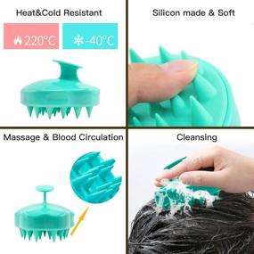 img 3 attached to 🧴 Ithyes Silicone Scalp Massager Hair Brush: Enhancing Blood Circulation and Promoting Hair Health for Men, Women, Pets, and a Bonus Exfoliating Loofah Pad (Green)