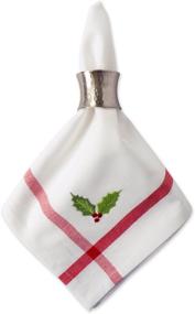 img 1 attached to DII Embroidered Corner Christmas & Holiday Tabletop Collection: Holly Napkin Set, 6-Piece