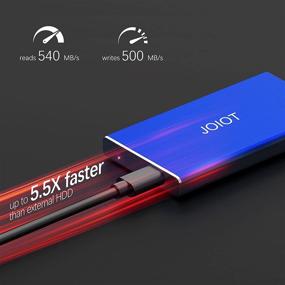 img 2 attached to 💙 JOIOT 250GB Portable SSD External Solid State Drive - Ultra-Slim USB 3.1 Gen 2 External SSD, Blue - Up to 540MB/s