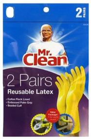 img 1 attached to 🧤 2 Pairs of Mr. Clean Large Reusable Latex Gloves in 2 Colors