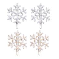 🎄 lurrose 4pcs christmas snowflake hair clips: sparkling gold hair barrettes for festive hair styling logo