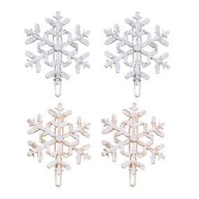 img 4 attached to 🎄 Lurrose 4pcs Christmas Snowflake Hair Clips: Sparkling Gold Hair Barrettes for Festive Hair Styling