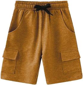 img 4 attached to 🩳 Cromoncent Elastic Lightweight Drawstring Pockets Shorts for Boys: Stylish and Comfortable Boys' Clothing