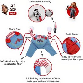 img 2 attached to 👻 Spooktacular LTTDECO Deadly Doll Chucky Halloween Costume for Pets - Cute Yet Scary!