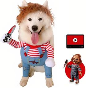 img 3 attached to 👻 Spooktacular LTTDECO Deadly Doll Chucky Halloween Costume for Pets - Cute Yet Scary!