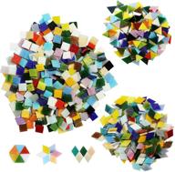 csdtylh 1000 pieces mixed color mosaic tiles: perfect for home decor & diy crafts - square shaped & mixed shapes logo