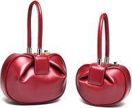 mn&sue genuine leather women's top handle handbag 👛 evening bag for party, prom, wedding - fashion designer purse logo