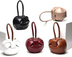 img 1 attached to Mn&Sue Genuine Leather Women's Top Handle Handbag 👛 Evening Bag for Party, Prom, Wedding - Fashion Designer Purse