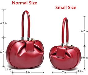 img 2 attached to Mn&Sue Genuine Leather Women's Top Handle Handbag 👛 Evening Bag for Party, Prom, Wedding - Fashion Designer Purse