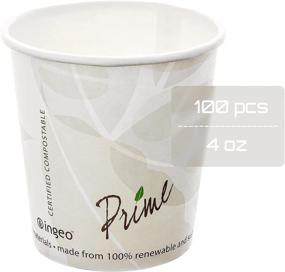 img 3 attached to 🌱 100-Pack of Environmentally-Friendly Espresso Cups - 4 oz - Compostable PLA Lined Paper Shots with Handle