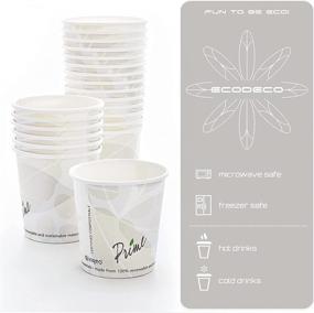 img 1 attached to 🌱 100-Pack of Environmentally-Friendly Espresso Cups - 4 oz - Compostable PLA Lined Paper Shots with Handle