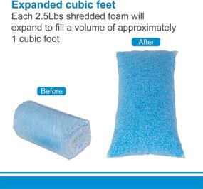 img 3 attached to Molblly Bean Bag Filler Foam 20lbs Blue Premium Shredded Memory Foam Filling for Pillows, Dog Beds, Chairs, Cushions, Arts & Crafts – Gel Infused, Soft & Ideal for Stuffing (5 Pound 4-Pack)