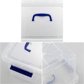 img 2 attached to 📦 Xowine 10 L Plastic Storage Box: Convenient 1-Pack Clear Box with Lid