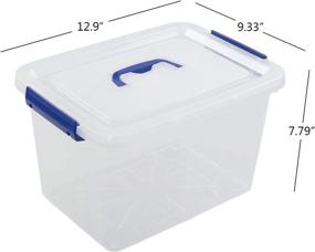 img 3 attached to 📦 Xowine 10 L Plastic Storage Box: Convenient 1-Pack Clear Box with Lid