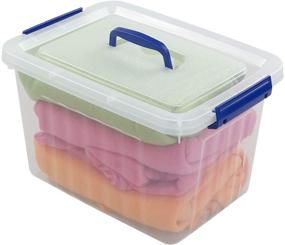 img 1 attached to 📦 Xowine 10 L Plastic Storage Box: Convenient 1-Pack Clear Box with Lid