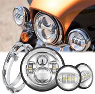 🚦 повысьте видимость вашего мотоцикла harley davidson road king с комплектом led-фар и проходными лампами samman 7 дюймов логотип