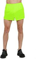 demozu men's lightweight 3-inch running shorts: quick dry, drawstring, gym & boxing split shorts logo