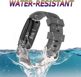 img 3 attached to Top-Notch HQzon Band for Fitbit Inspire 2: Adjustable, Waterproof Silicone Wristband Accessory for Fitness Tracker