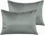 🚀 ntbay 2 pack satin zippered toddler pillowcases, super soft luxury & silky baby travel pillow covers - dark grey, 13 x 18 inches logo