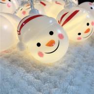 🎅 10ft battery operated snowman christmas string lights - 20 led xmas fairy lights for indoor/outdoor holiday decoration, wedding, party, new year celebrations логотип