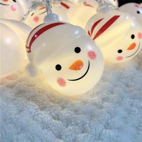 img 4 attached to 🎅 10FT Battery Operated Snowman Christmas String Lights - 20 LED Xmas Fairy Lights for Indoor/Outdoor Holiday Decoration, Wedding, Party, New Year Celebrations