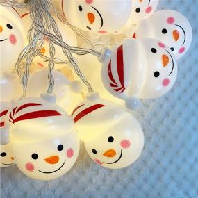 img 3 attached to 🎅 10FT Battery Operated Snowman Christmas String Lights - 20 LED Xmas Fairy Lights for Indoor/Outdoor Holiday Decoration, Wedding, Party, New Year Celebrations