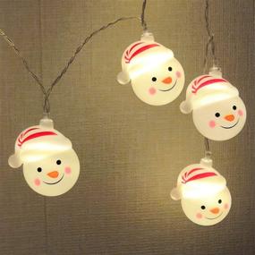 img 2 attached to 🎅 10FT Battery Operated Snowman Christmas String Lights - 20 LED Xmas Fairy Lights for Indoor/Outdoor Holiday Decoration, Wedding, Party, New Year Celebrations