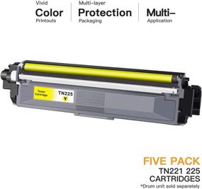img 3 attached to 🖨️ E-Z Ink (TM) Compatible Toner Cartridge Replacement for Brother TN221 TN225 - 5 Pack (2 Black, 1 Cyan, 1 Magenta, 1 Yellow) - Compatible with MFC-9130CW HL-3170CDW HL-3140CW HL-3180CDW MFC-9330CDW