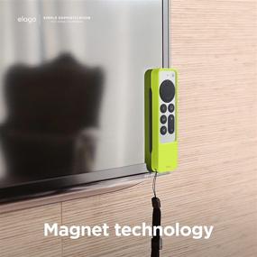 img 1 attached to 📺 elago R1 Case for 2021 Apple TV Siri Remote - Enhanced Magnet Tech, Inclusive Lanyard, Superior Grip, Enhanced Shock Absorption, Drop Protection, Complete Function Accessibility (Neon Yellow)