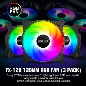 img 3 attached to 💨 PCCOOLER PC-FX120 Magic Moon Series - Набор 3-х 120-мм кулера с высокой производительностью и RGB подсветкой, с гидродинамической подшипником для оптимального охлаждения - Компьютерные кулеры низкого шума для ПК.